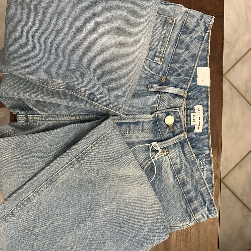 Good American Light Blue Straight Leg Jeans